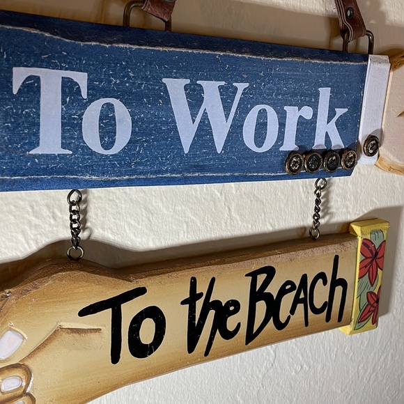 Decor Work Beach Wooden Hanging Sign - Picture 4 of 5